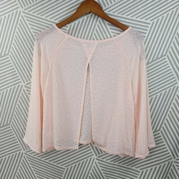 New Love Culture Size Medium Top Flowy Lightweight Mesh pink Peekaboo back - Picture 4 of 9